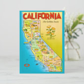 Illustrated California State 5x7 Big Postcard Bedankkaart (Staand voorkant)