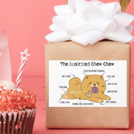 ILLUSTRATED CHOW   RECHTHOEKIGE STICKER