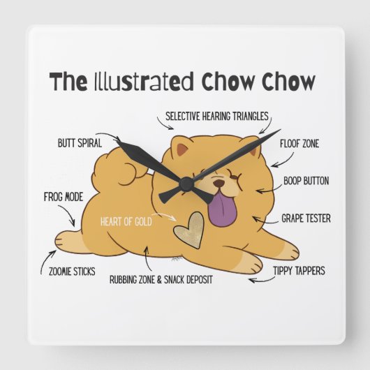 ILLUSTRATED CHOW  VIERKANTE KLOK (Voorkant)