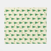 Illustrated Christmas Trees Fleece Blanket Deken (Voorkant (Horizontaal))