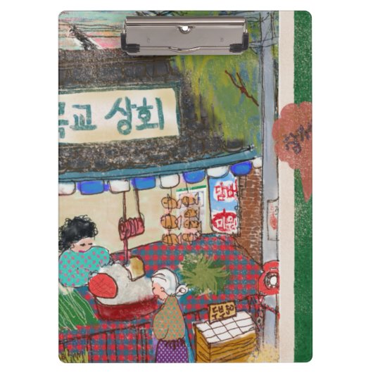 Illustrated Clipboard – Colorful Pattern Design Klembord (Voorkant)