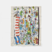 Illustrated Colorado Map Small Fleece Deken (Voorkant)