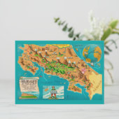 Illustrated COSTA RICA Map 5x7 Card Kaart (Staand voorkant)