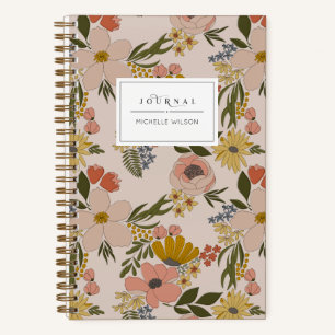 Illustrated Floral Personalized Journal Notitieboek