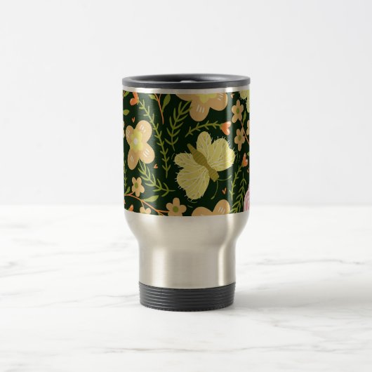 Illustrated Flowers Travel Mug Reisbeker (Center)