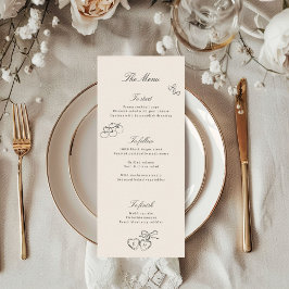 Illustrated Food Whimsical Wedding Menu
