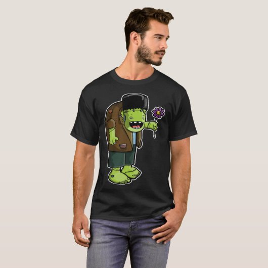 Illustrated Frankenstein Original Character Graphi T-shirt (Voorkant volledig)