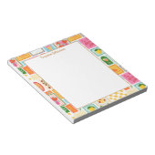 Illustrated French Italian Pattern Personalized Notitieblok (Schuin)