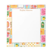 Illustrated French Italian Pattern Personalized Notitieblok (Voorkant)