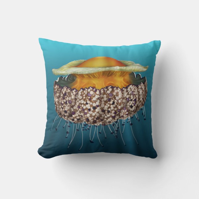 Illustrated Fried Egg Jellyfish Kussen (Voorkant)