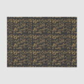 Illustrated Gold and Black Wedding Doodles Tissuepapier (Voorkant)