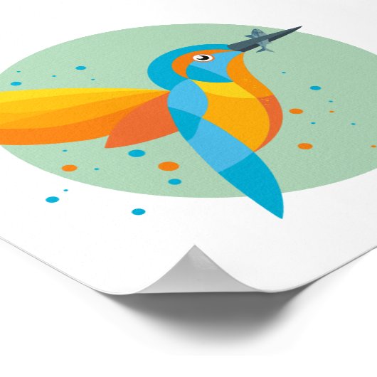 Illustrated Kingfisher Poster (Hoek)