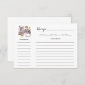 Illustrated Kitchen Recipe Card Template Notitiekaartje (Voorkant / Achterkant)