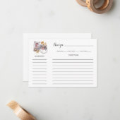 Illustrated Kitchen Recipe Card Template Notitiekaartje (Voorkant / Achterkant in situ)