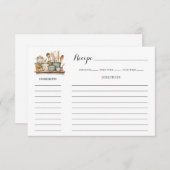 Illustrated Kitchen Recipe Card Template Notitiekaartje (Voorkant / Achterkant)