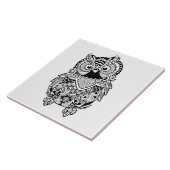 Illustrated Mandala Owl Tegeltje (Zijkant)
