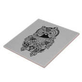Illustrated Mandala Owl Tegeltje (Zijkant)