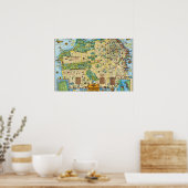 Illustrated Map of San Francisco 1927 Poster (Keuken)