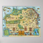 Illustrated Map of San Francisco 1927 Poster (Voorkant)