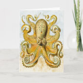 Illustrated Octopus Squid Happy Birthday Card Kaart (Voorkant)