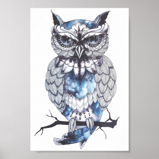 Illustrated Owl design Poster (Voorkant)