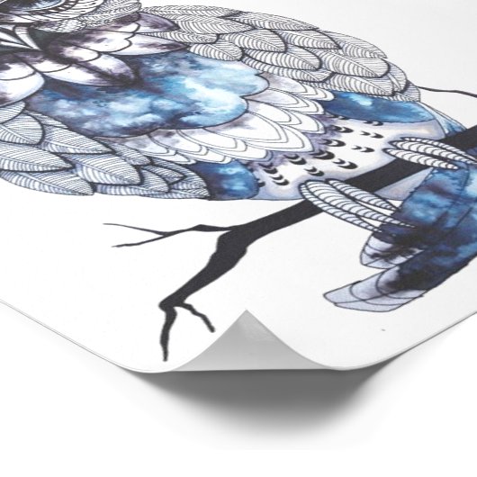 Illustrated Owl design Poster (Hoek)