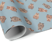 Illustrated Quokkas on Light Gray-Blue Cadeaupapier (Rol Hoek)