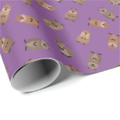 Illustrated Quokkas on Purple Cadeaupapier (Rol Hoek)