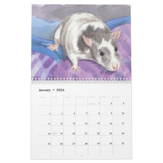 Illustrated Rat Portreit Calendar 2011 Kalender (Jan 2026)