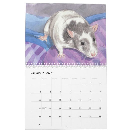 Illustrated Rat Portreit Calendar 2011 Kalender (Jan 2027)