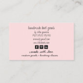 Illustrated Sheep Knitting Pink Business Visitekaartje (Achterkant)