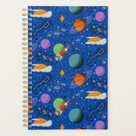 Illustrated Space Pattern Planets Planner