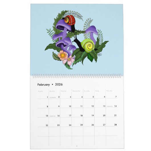 Illustrated Wildlife Calendar 2026 Kalender (Feb 2026)