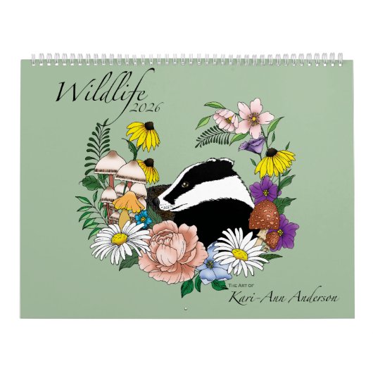 Illustrated Wildlife Calendar 2026 Kalender (Hoes)
