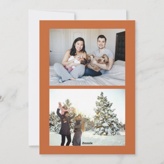 Illustrated Woodland Photo Lijst Feestdagenkaart (Achterkant)