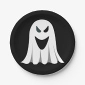 Illustratie 02 Halloween Ghost Cartoon Papieren Bordje (Voorkant)