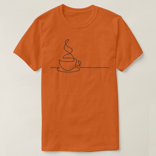 Illustratie 2 van de Single Line Coffee Cup T-shirt (Design voorkant)