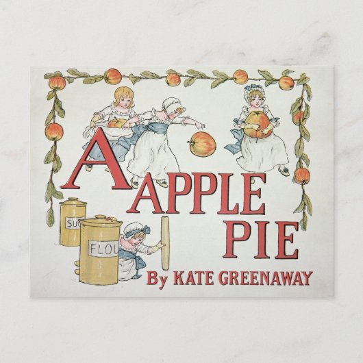 Illustratie "A" uit "Apple Pie Alphabet" Briefkaart (Voorkant)