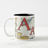Illustratie "A" uit "Apple Pie Alphabet" Tweekleurige Koffiemok (Links)