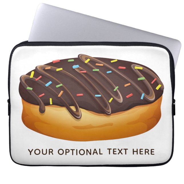 Illustratie aangepaste tekstlaptophoezen donut laptop sleeve (Voorkant)