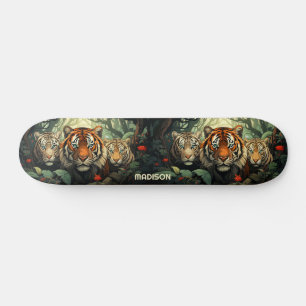 Illustratie Aangepaste teksttijgers Persoonlijk Skateboard