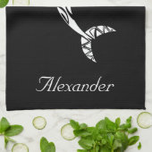 Illustratie aangepaste tribale hammerhead-haai theedoek (Gevouwen)