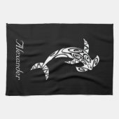 Illustratie aangepaste tribale hammerhead-haai theedoek (Horizontaal)