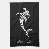 Illustratie aangepaste tribale hammerhead-haai theedoek (Verticaal)