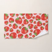 Illustratie aardbeienpatroon op lichtroze bad handdoek (Handdoek)
