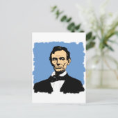 Illustratie Abraham Lincoln over blauw Briefkaart (Staand voorkant)