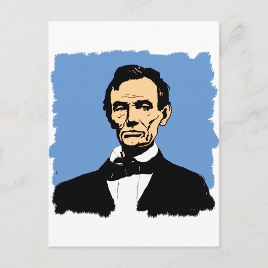 Illustratie Abraham Lincoln over blauw Briefkaart (Voorkant)