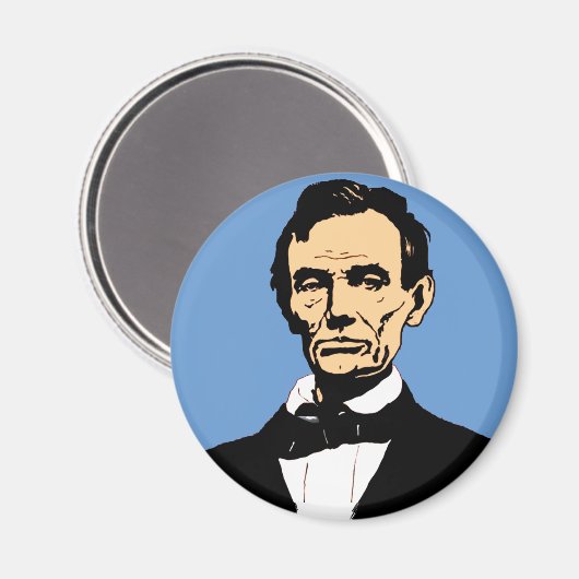 Illustratie Abraham Lincoln over blauw Magneet (Voorkant / Achterkant)