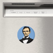 Illustratie Abraham Lincoln over blauw Magneet (Insitu (Vaatwasser))