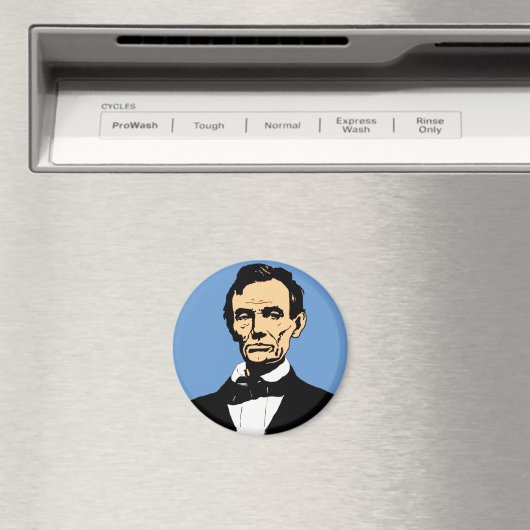 Illustratie Abraham Lincoln over blauw Magneet (Insitu (Vaatwasser))